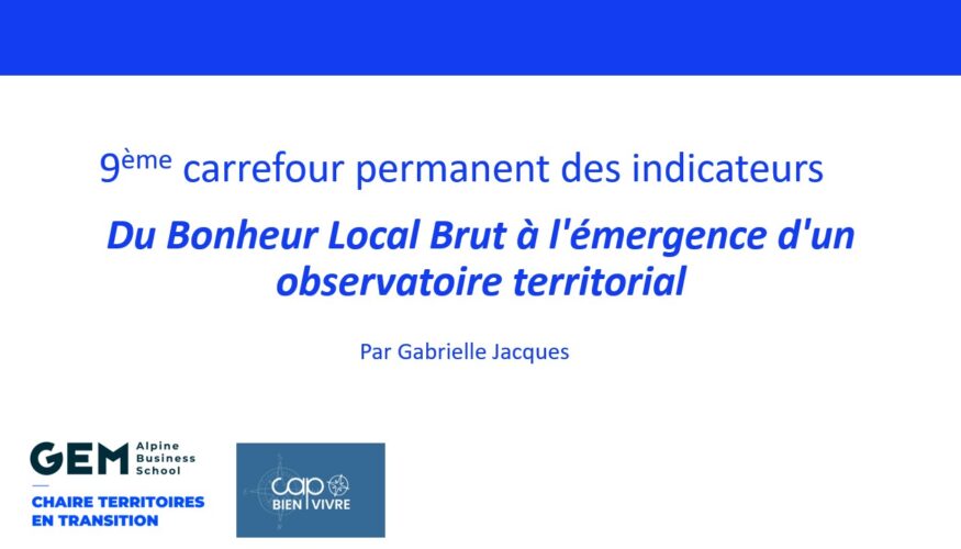 Replay – 9ème Carrefour Permanent des Indicateurs, organisé par la Chaire Territoires en Transition